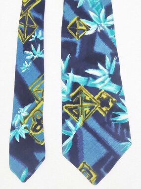 Vintage Mid-Century Men's Hawaiian Aloha Bark Cloth necktie Tie Tropical